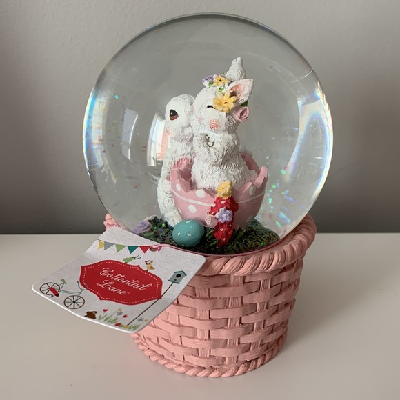 Easter spring waterglobe bunny rabbit easter basket brand new ✨🌸🐇 - Picture 6 of 15